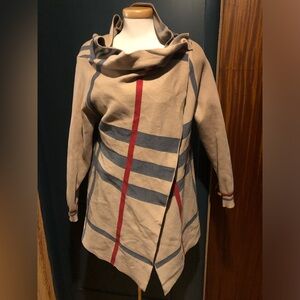Stylish Women's Striped Poncho Sweater